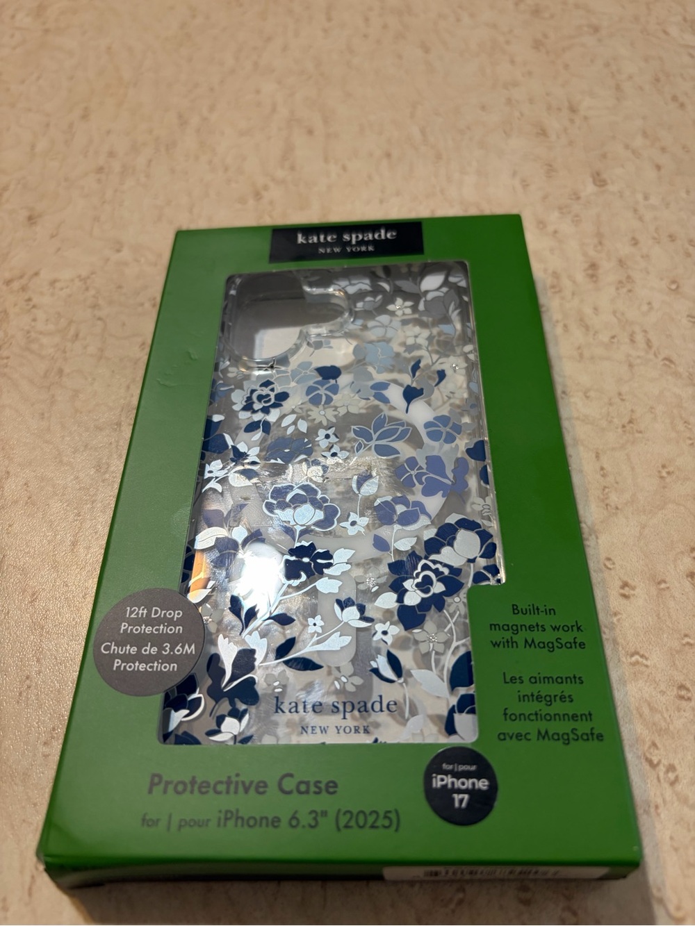 Kate Spade iPhone 17 Phone Case - Flowerbed Blue NIB